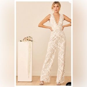 LuLu’s Enamored With You White Lace Wide-Leg Jumpsuit